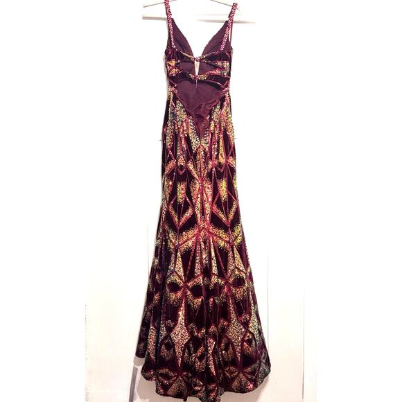 Jonathan Kayne 2238 Formal Prom Pageant Dress Sheer Overlay Size 6 - Picture 6 of 10